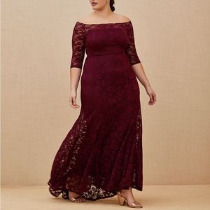 Burgundy Lace Gown
